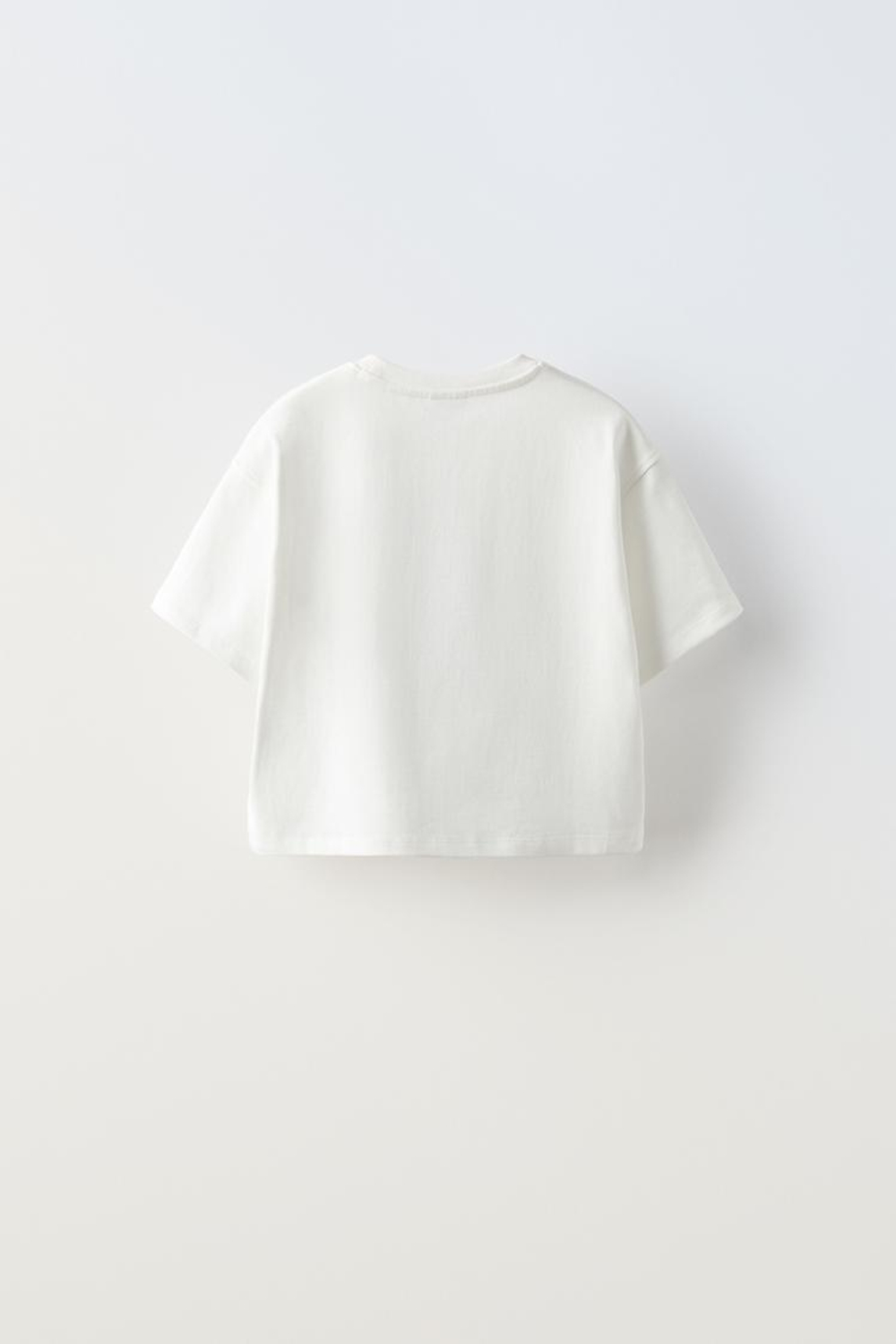 ZARA ФУТБОЛКА С ВЫШИВКОЙ, БЕЛЫЙ