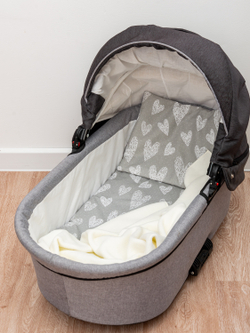 Комплект в коляску с пледом Серебряные сердечки