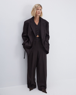 Жилет из шерсти Гуччи горький шоколад