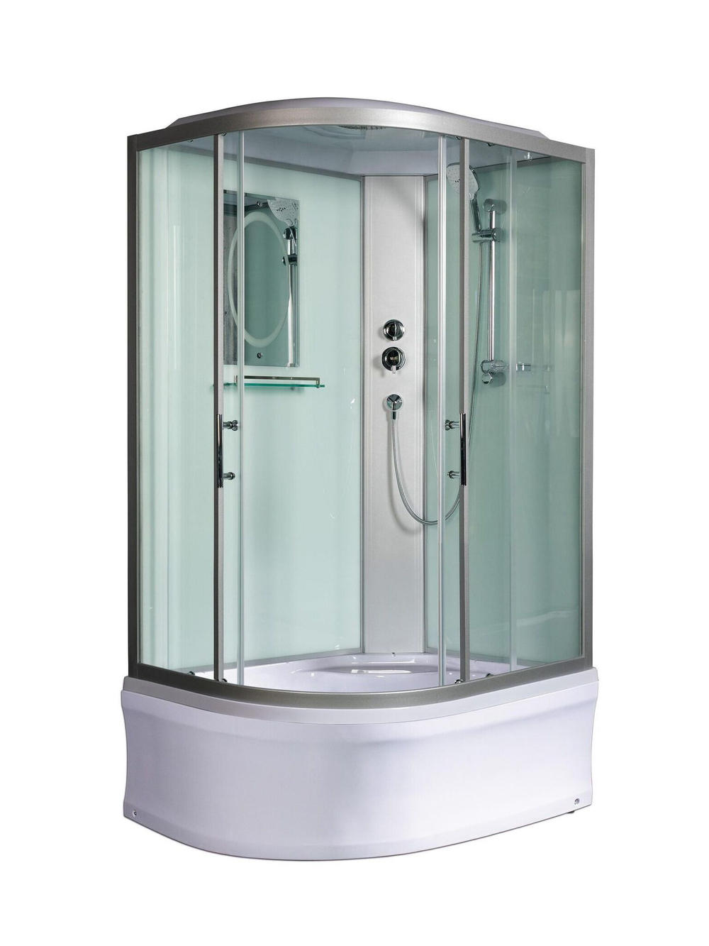 Душевая кабина WeltWasser  WW500 HALLE 1204 R 120х90 см,  прозрачное стекло, поддон низкий, крыша, гидромассаж, правосторонняя