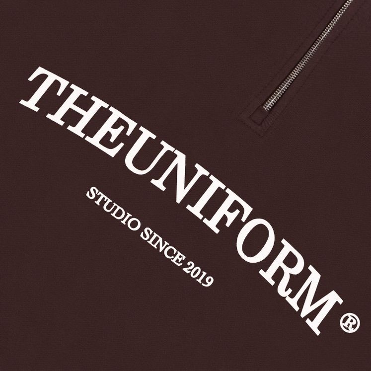 Cвитшот UNIFORM Half-zip Heavy THEUNIFORM, коричневый
