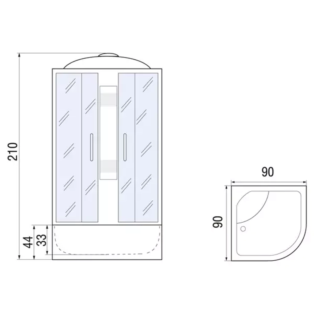 Душевая кабина River Rein 90/44 МТ