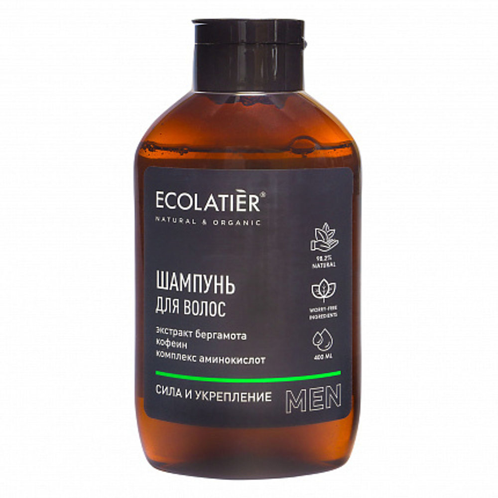 Ecolatier Men Шампунь для волос Сила и укрепление, 400 мл