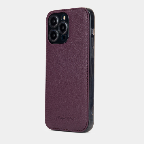 Чехол для iPhone 15 Pro из кожи козы, фиолетового цвета