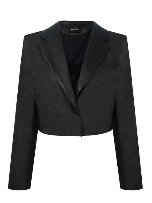 Жакет укороченный из премиальной экокожи