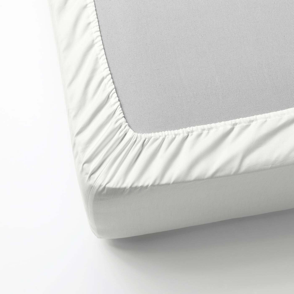IKEA NATTJASMIN  (ИКЕА НАТТЙАСМИН)  -  Простыня на резинке, белая, 180x200 см