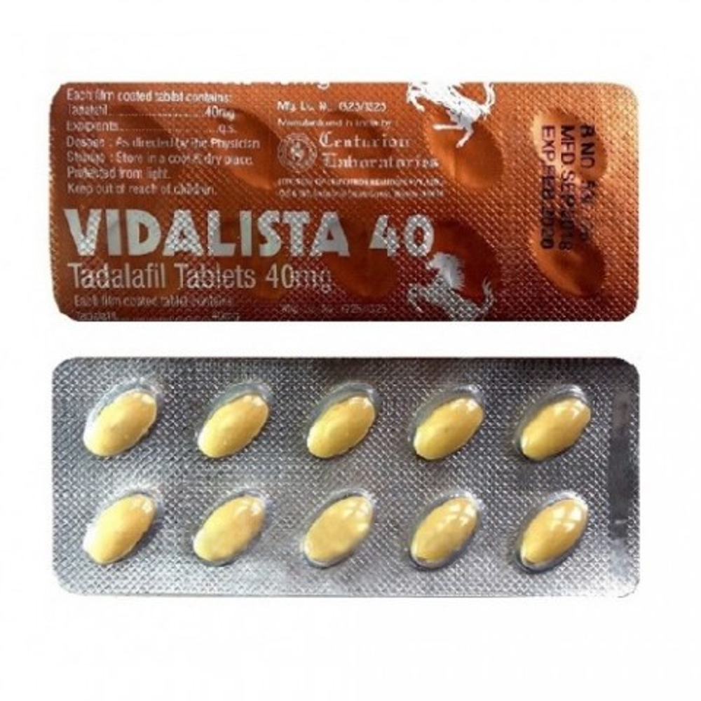 Препарат для усиления эрекции и продления полового акта Vidalista 40 mg (10 шт.)