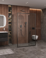 Душевой уголок Cezares MOLVENO-AH-12-120/90-C-GM-IV 120х90х195, профиль оружейная сталь, прозрачное стекло