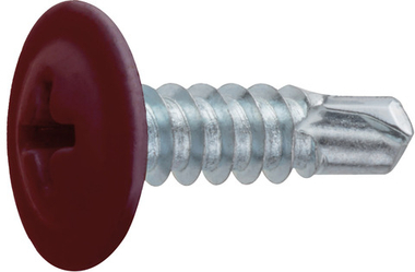 Саморез 4.2х16 мм с прессшайбой, цинк, со сверлом, RAL 3011 (500 шт в карт. уп.) STARFIX