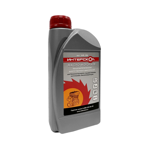 Масло моторное полусинтетическое Интерскол 2T, 1 л, 253309