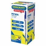 Ручка шариковая ОФИСБУРГ "Line", корпус прозрачный, узел 1 мм, линия письма 0,5 мм, синяя, 143206