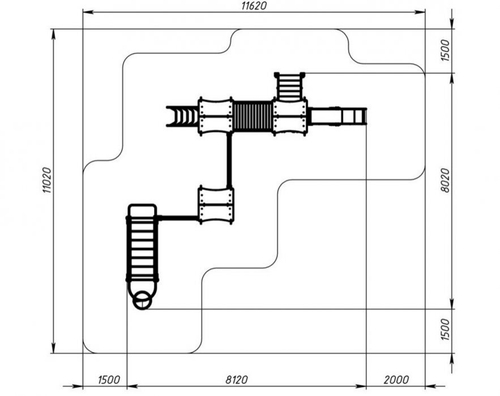 Детский игровой комплекс Лукоморье ДИК 2.25.07-01.С H=1200, металлический скат