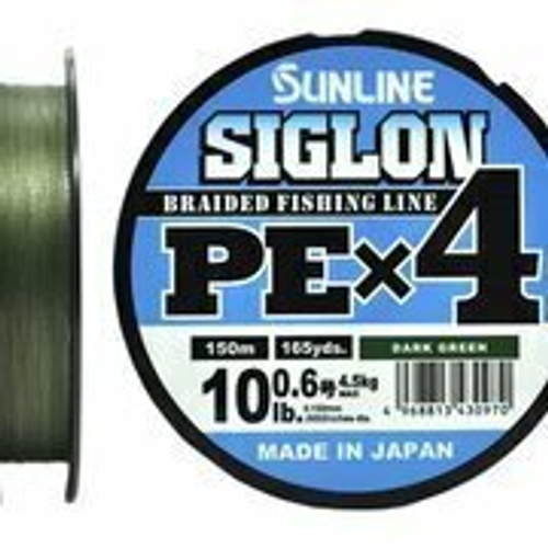 Плетеный шнур SUNLINE Siglon PE x4 150m Light Green #3.0 (0.296mm) 22.0kg 430727
