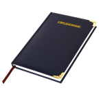 Ежедневник недатированный, А5, Yalong, 7БЦ, ПВХ, ляссе, металл. уголки, темно-синий, клетка, 140 л., "Классика"