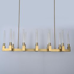 Люстра на штанге CANELLE Linear Chandelier 12 Modern Brass