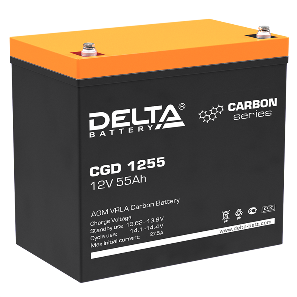 Аккумуляторная батарея DELTA CGD 1255 [55Ah / 12V / AGM+CARBON]
