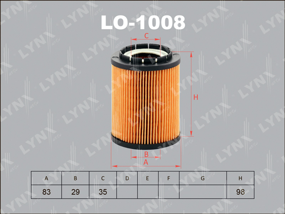 Фильтр масляный   LYNX   LO-1008