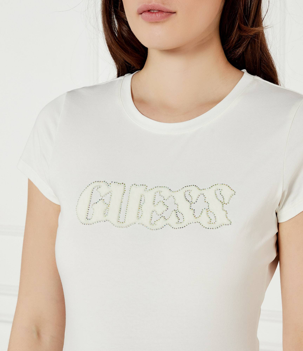 Футболка PONY HAIR GUESS - экрю(W5GI42 J1314)