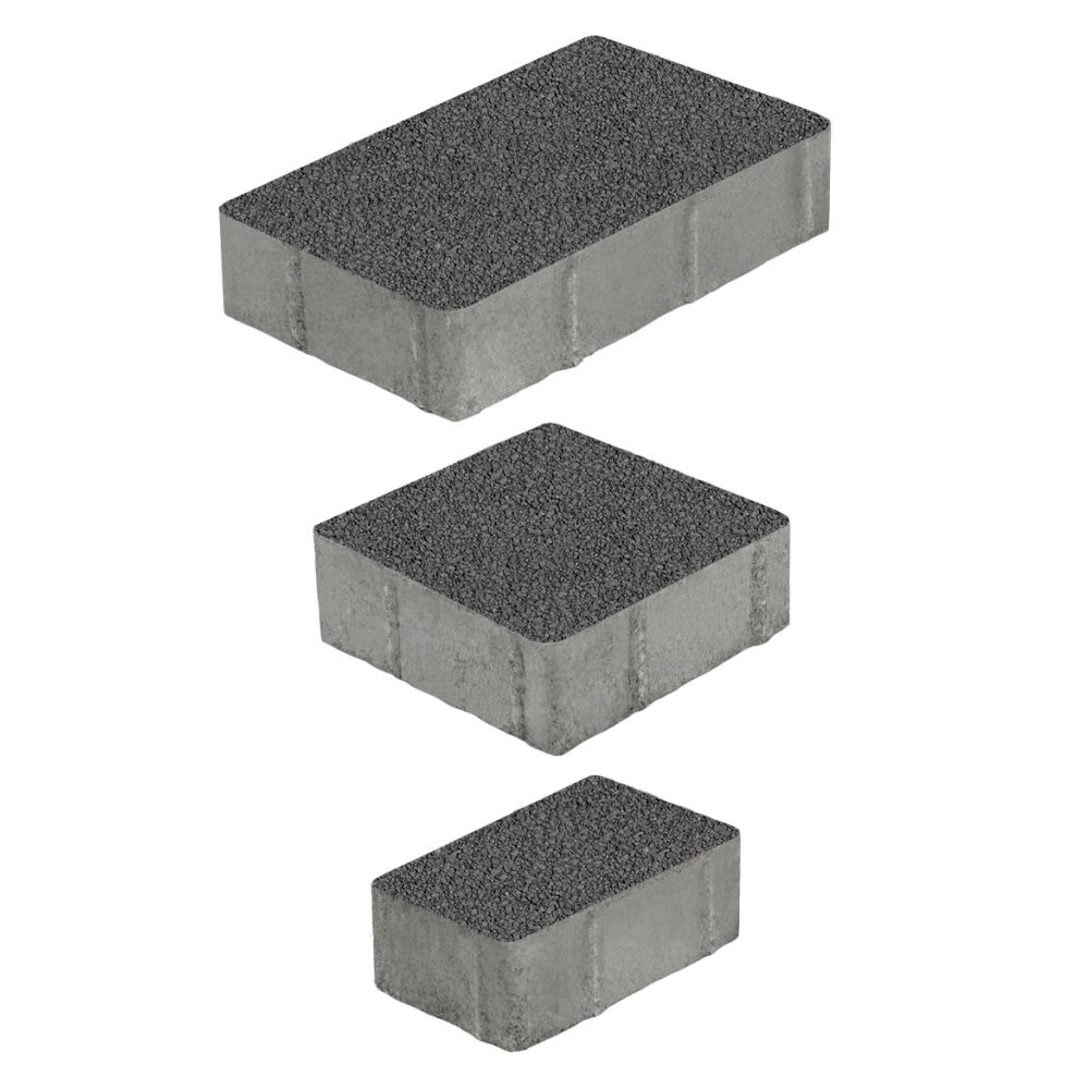 Тротуарная плитка СТАРЫЙ ГОРОД - Гранит Серый, комплект из 3 видов плит