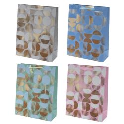 GAEM Пакет подарочный L (бумага 210г/м2, блок микс 12шт), L30 W12 H39 см, 4в.