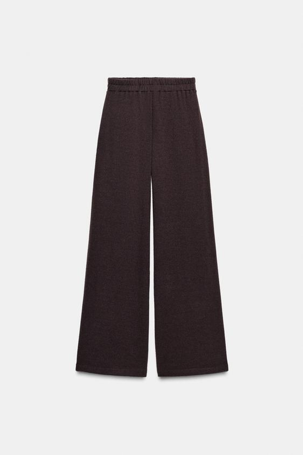 ZARA ШИРОКИЕ БРЮКИ ИЗ МЯГКОЙ ТКАНИ, ШОКОЛАДНЫЙ