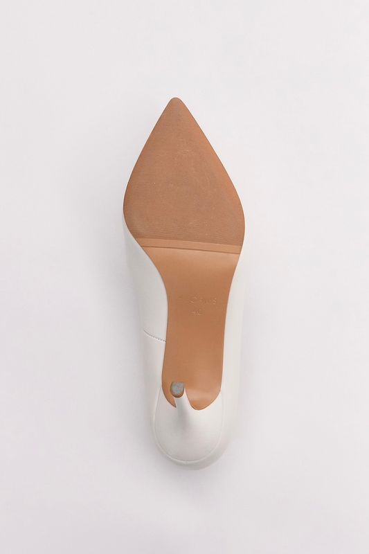 Туфли лодочки из кожи, молочный