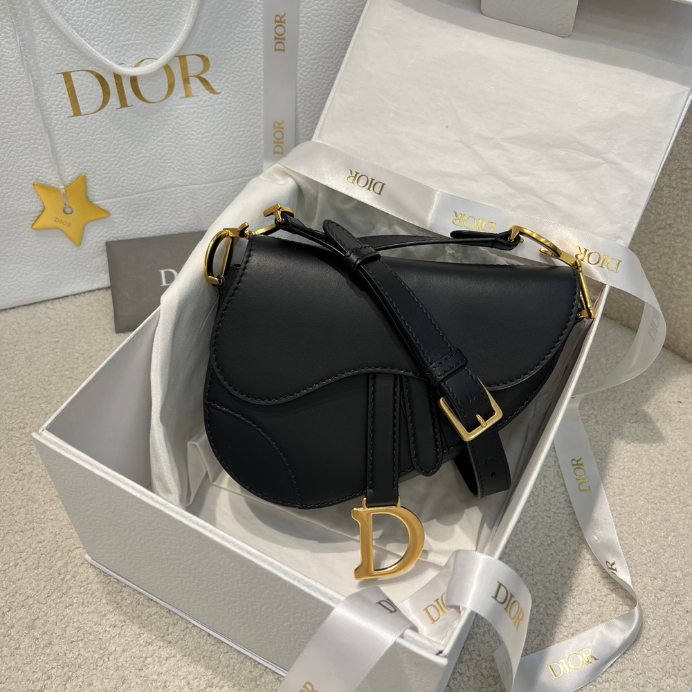 Christian Dior Mini Soft Saddle Bag with Strap
