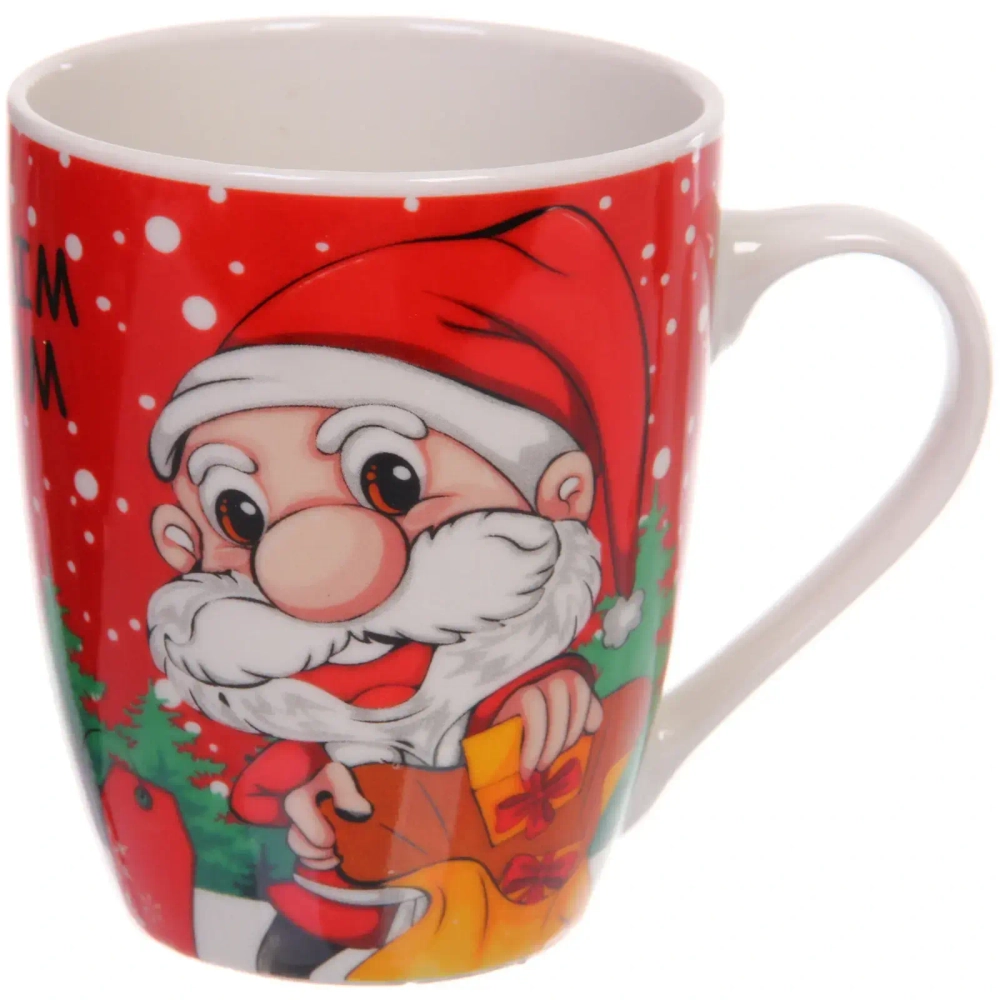 Кружка керамическая 350мл «С Новым годом!» Дед Мороз, микс 4рисунка