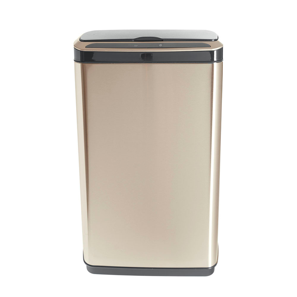 Ведро для мусора сенсорное, прямоугольное, широкое, внутр ведро, Foodatlas JAH-5112, 30 л (золотой)