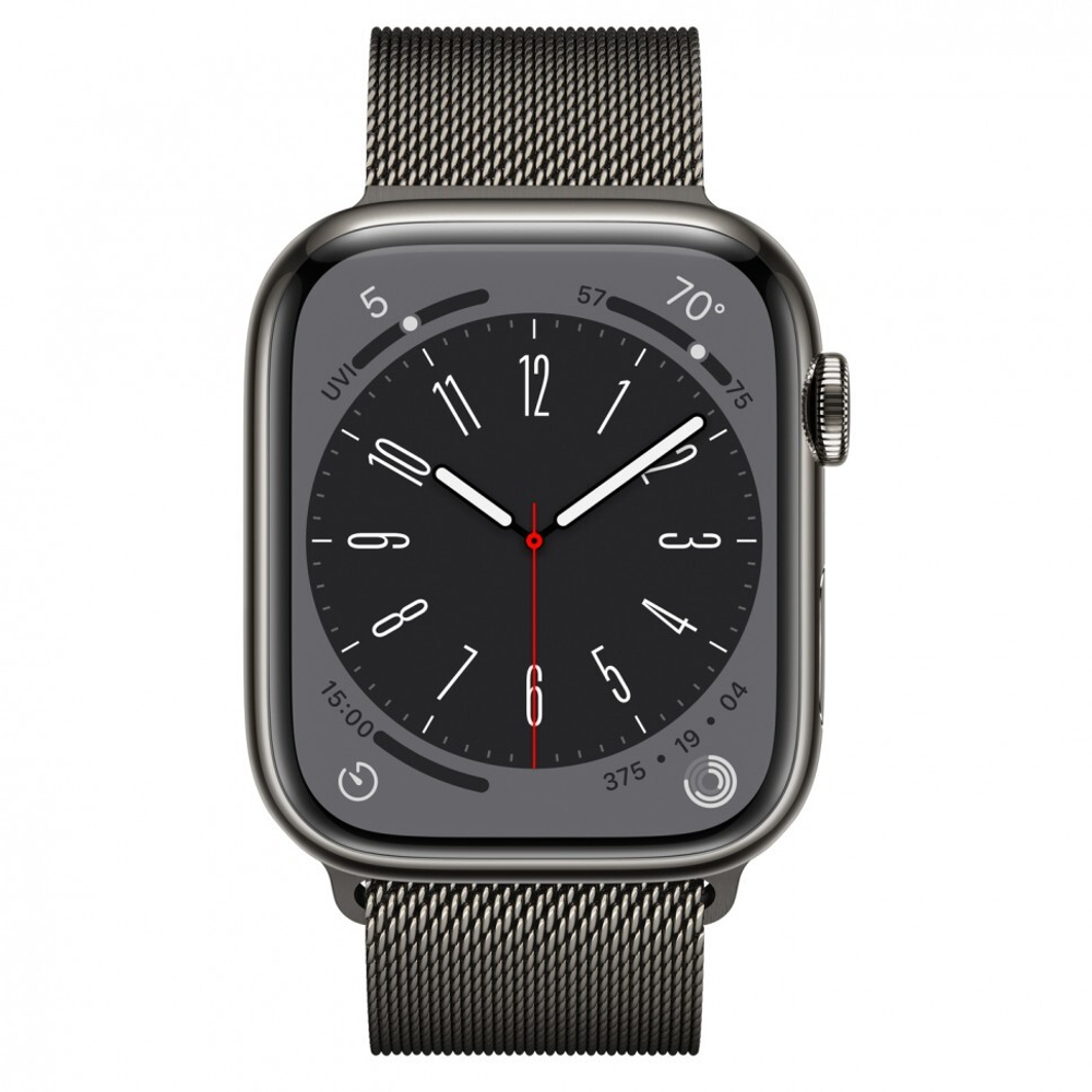 Apple Wacth Series 8 45mm Stainless Steel Graphite / Milanese loop