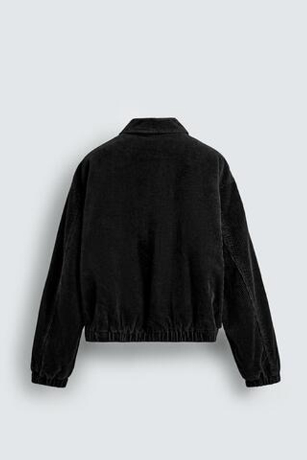 ZARA ВЕЛЬВЕТОВАЯ КУРТКА СВОБОДНОГО КРОЯ, ЧЕРНЫЙ