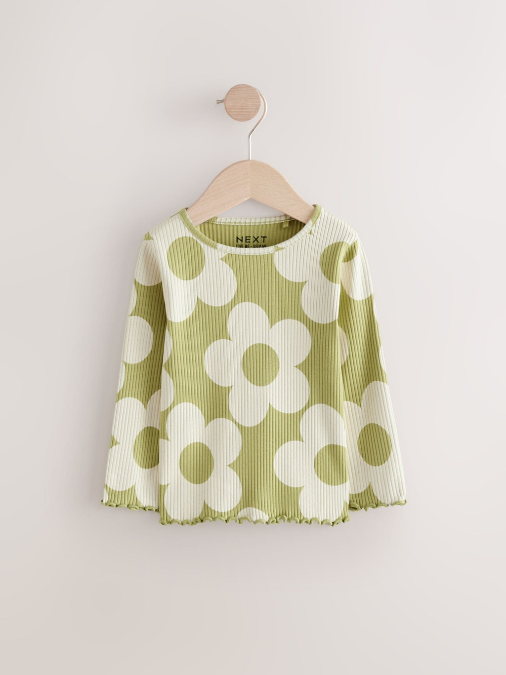 Лонгслив для девочки Next E46-547, Салатовый, Кремовый