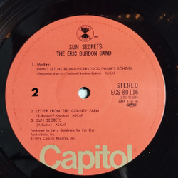 Винтажная виниловая пластинка LP Eric Burdon Band Sun Secrets (Japan 1974) (Obi)