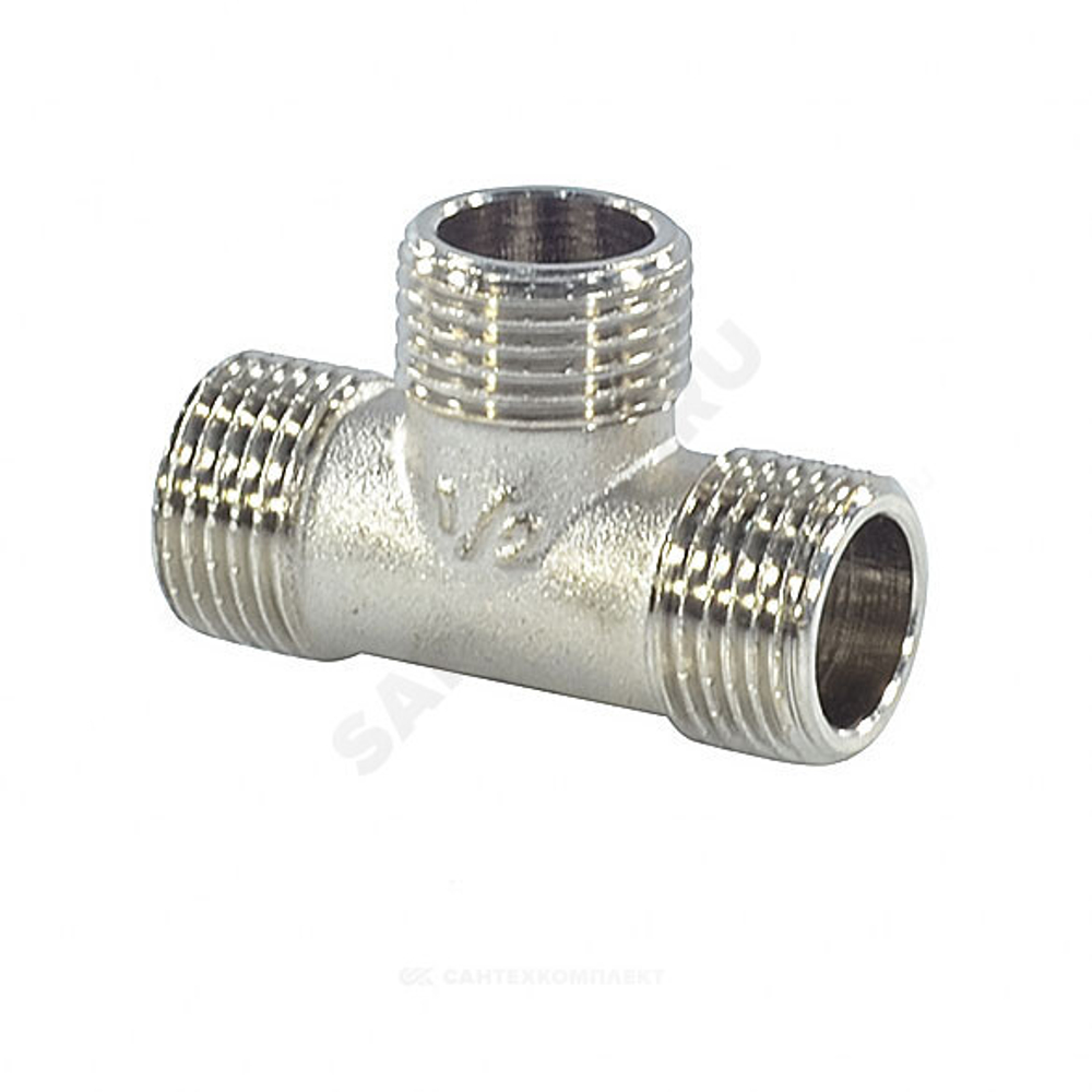 Тройник латунь никель Ду 20 (3/4") НР/НР/НР SantechSystems