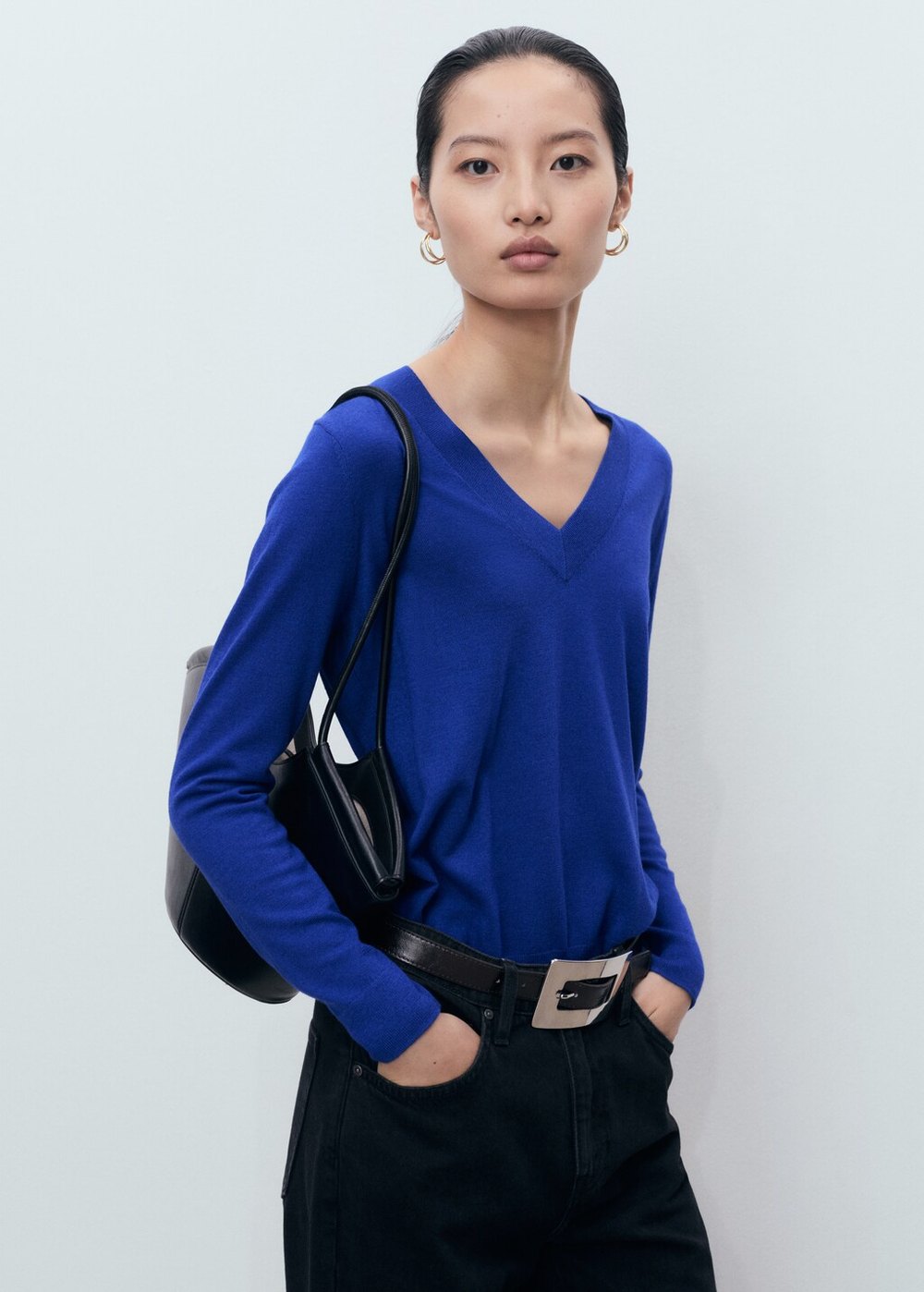 Пуловер из трикотажа