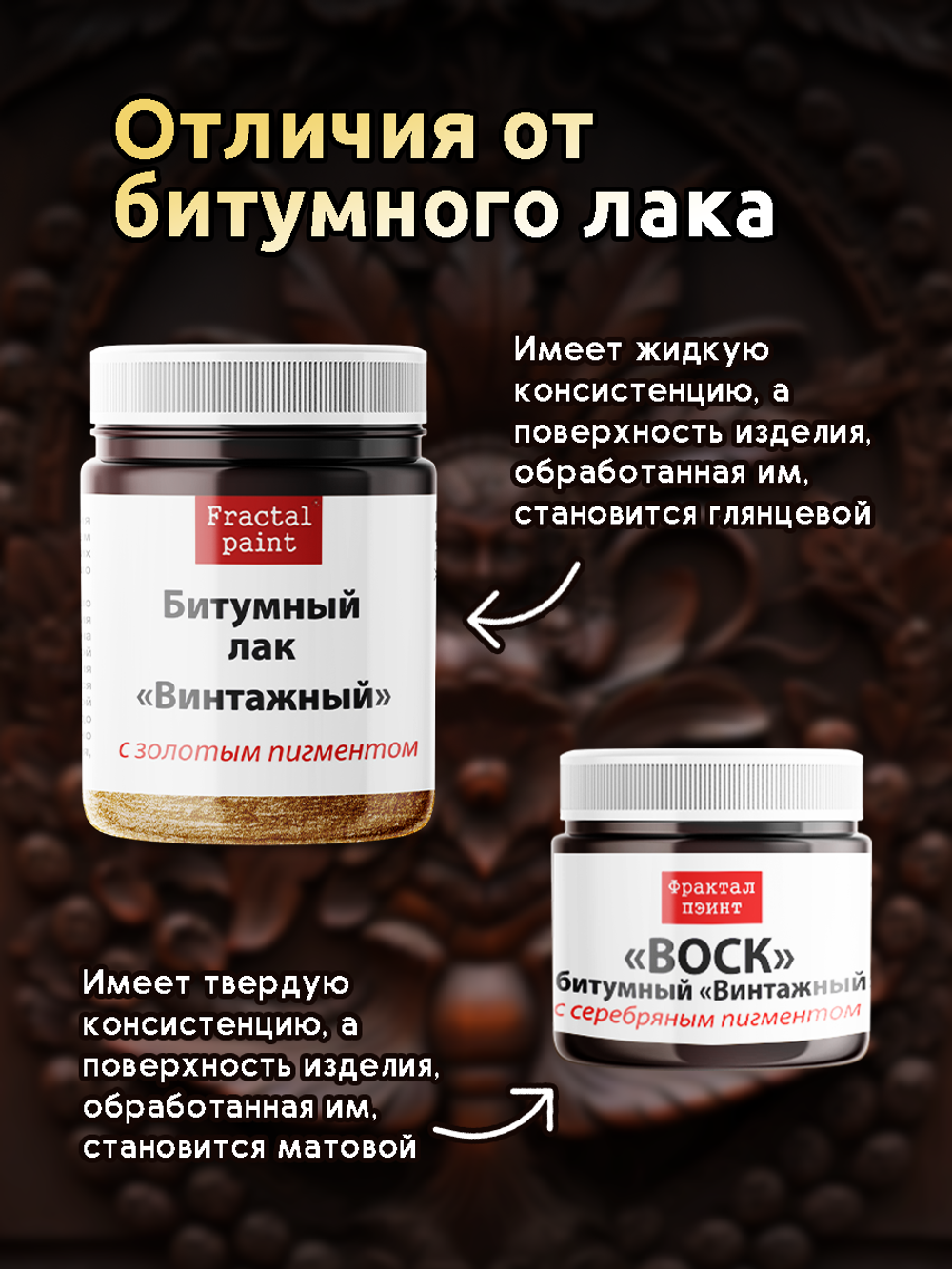 Воск битумный патинирующий с серебряным пигментом