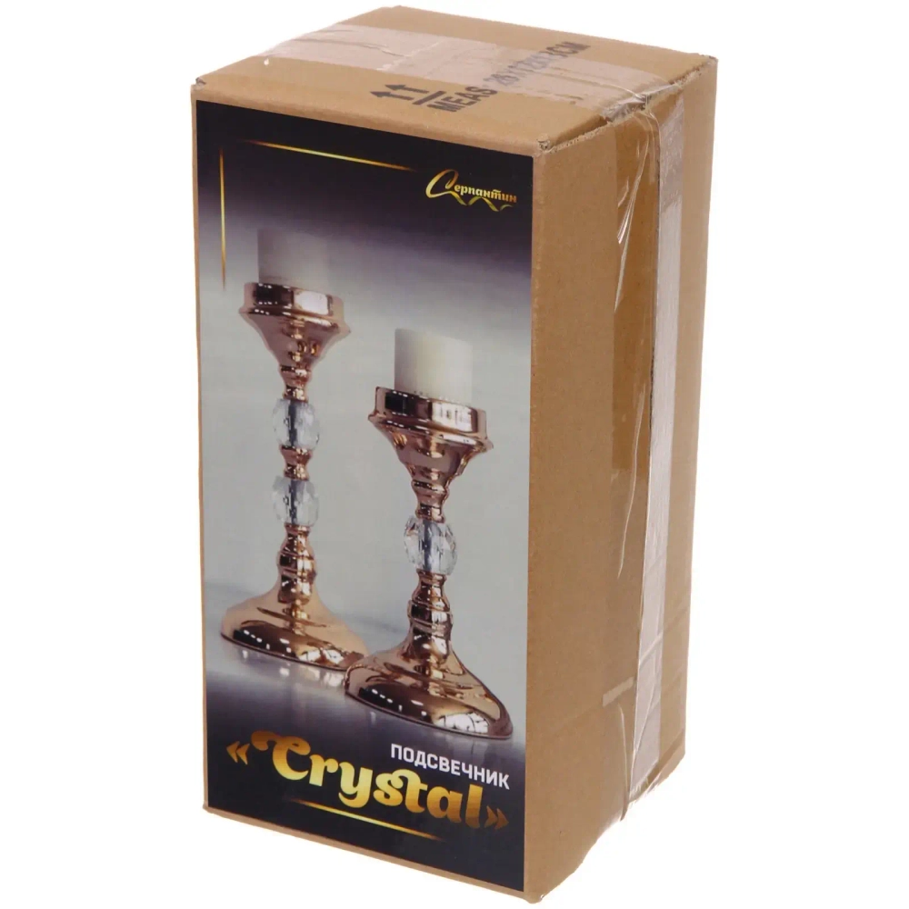Подсвечник «CRYSTAL» 24,5*11,5*11,5 см, Золото