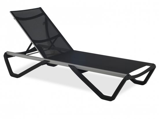 Шезлонг-лежак металлический Wave антрацит Турция
