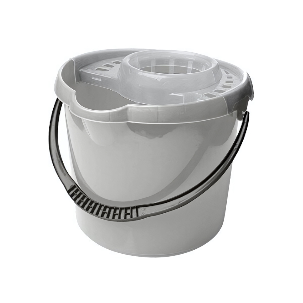 Ведро "Etna" круглое с отжимом МОП 9л (серый)