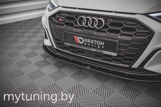 Сплиттер бампера переднего V.4  для AUDI A3 S-Line / S3 8Y (20-...)