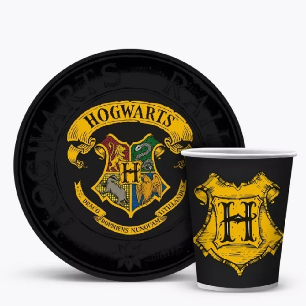 Тарелки бумажные «Герб Хогвартса», 18 см, 6 шт