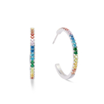 Серьги Coeur de Lion Hoop Multicolour Silver 30мм 0147/23-1517