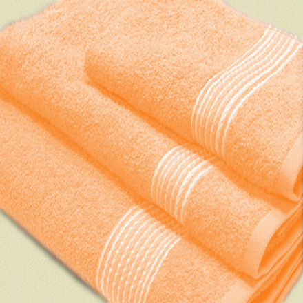 Набор из 3-х полотенец махровых "П37. КОСИЧКА ПЕРСИК", 100% хлопок, Россия.