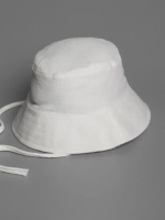 Белая детская панама на лето с завязками