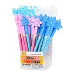 Ручка шариковая, Basir, синие чернила, с фигурным колпачком, серия "ЗВЕЗДА смайл", разноцветный корпус, 70 шт