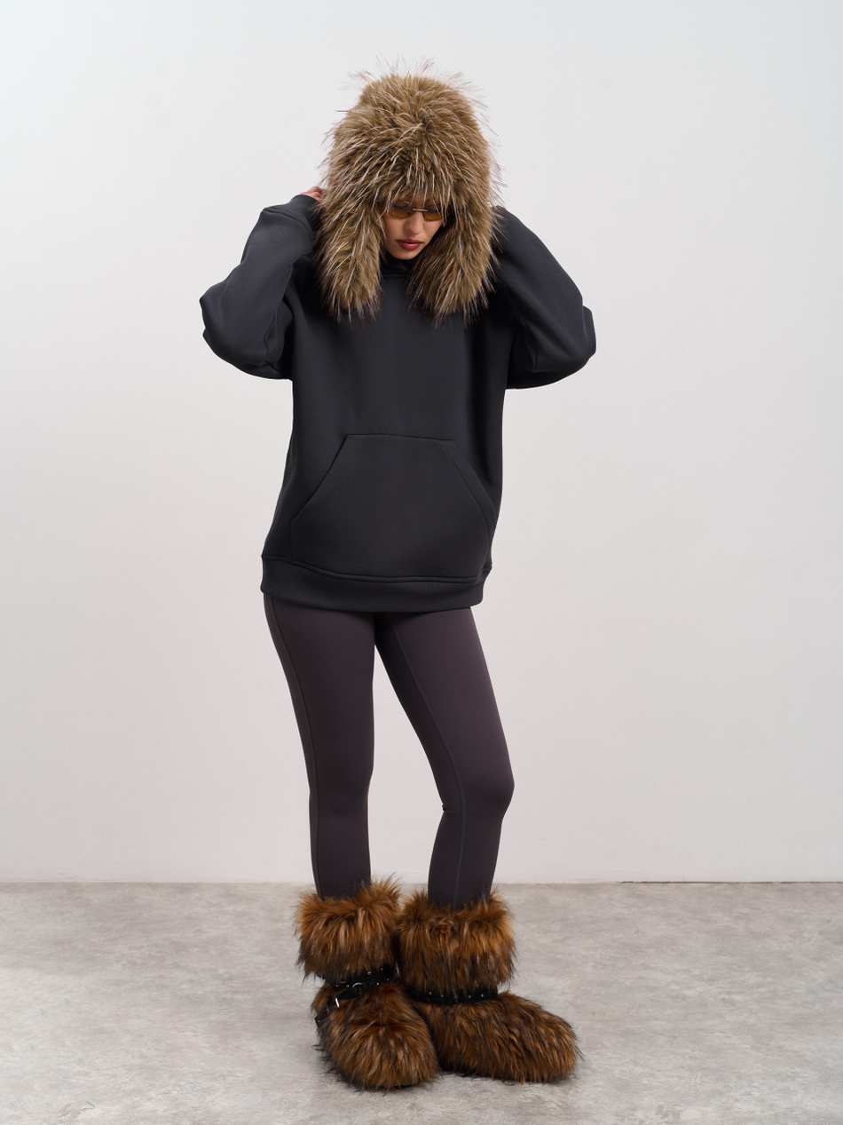 Толстовка женская с капюшоном "Вasic" темно-серый