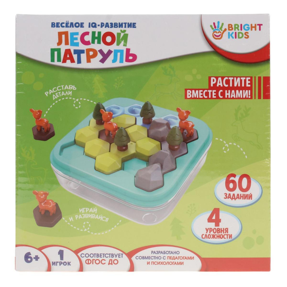 Головоломка Веселое IQ-развитие "Лесной патруль" 4ур. сложности,60 заданий (Арт.И-7831)