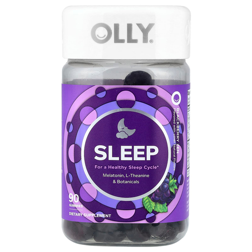 OLLY, жевательные таблетки для сна, со вкусом ежевики, 90 жевательных таблеток