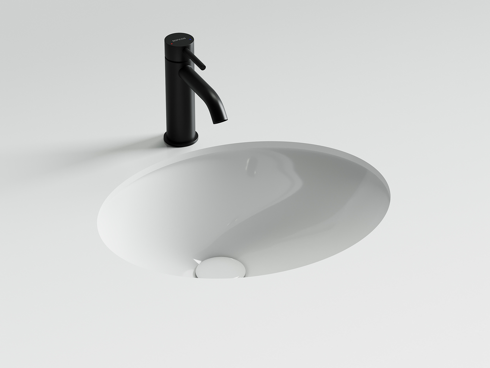 Раковина встраиваемая снизу Ceramicanova Era 465x380x190 мм, с отверстием слива - перелива, белый, арт.CN15005