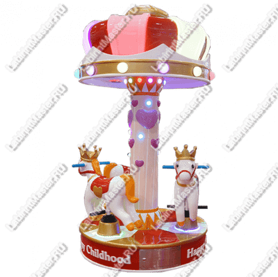 Электрическая карусель детская 4KIDS "Королевские пони"